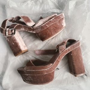 Zara BRAND New velvet rose platform sandals